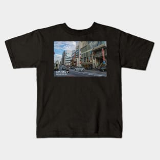 Japanese city pop art - Harajuku Shibuya ward Tokyo Metropolis Japan in Japanese language Kids T-Shirt